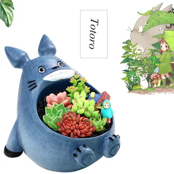 Animacinių Filmų Gyvūnų Sultingi Puodą Mielas Totoro Vaza Namų Puošybai Artware Naujas Stilius Sielovados Panda Sodinamoji Kambarys Ornamentu Statulėlės