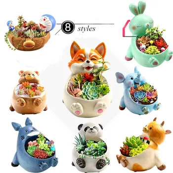 Animacinių Filmų Gyvūnų Sultingi Puodą Mielas Totoro Vaza Namų Puošybai Artware Naujas Stilius Sielovados Panda Sodinamoji Kambarys Ornamentu Statulėlės