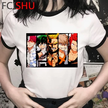 Anime Boku No Herojus akademinės bendruomenės Marškinėliai Vyrams Animacinių filmų Print T-shirt Mano Herojus akademinės bendruomenės Įdomus Kostiumas Marškinėlius Harajuku Japonijos Viršūnių Tee Vyriška
