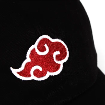Anime Mėgėjams Akatsuki Logotipas Tėtis Skrybėlę Uchiha Šeimos Logotipas Medvilnė, Siuvinėjimo Beisbolo Kepurės, Juoda Snapback Red Hat Debesis