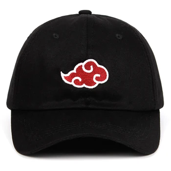 Anime Mėgėjams Akatsuki Logotipas Tėtis Skrybėlę Uchiha Šeimos Logotipas Medvilnė, Siuvinėjimo Beisbolo Kepurės, Juoda Snapback Red Hat Debesis