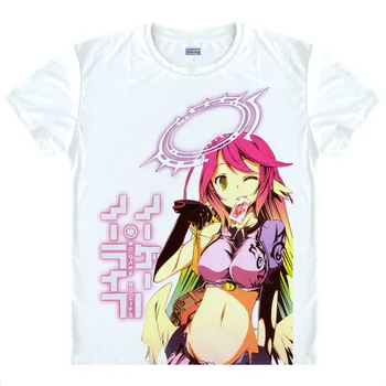 Anime Ne Žaidimas, Ne Gyvybės Shiro & Sora Cosplay marškinėliai trumpomis Rankovėmis Atsitiktinis Tee Viršuje Custom Made 