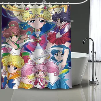 Anime Pasirinktinis Vandeniui Dušo Užuolaidos Sailor Moon Užuolaidos Vonios Vandeniui Poliesterio Užuolaidos Vonios Kambarys Su Kabliu