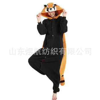 Anime Procyon lotor cosplay Unisex Mielas gyvūnų Jumpsuits Rompers meškėnas halloween kostiumai Suaugusiems žiema šilta pižama, Striukės