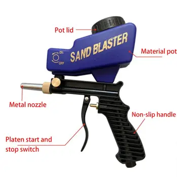 Anti-nuo rūdžių Oro Vietoje Smėlio Blaster Svorio Pašarų Šlifavimas Nešiojamą 37MD