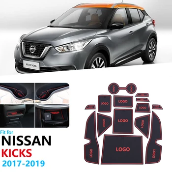 Anti-Slip Gumos Vartų Angą Taurės Kilimėlis Nissan Prasideda 2016 2017 2018 2019 Durų Groove Kilimėlis Automobilio Optikos Reikmenys 14Pcs/S