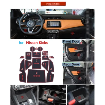 Anti-Slip Gumos Vartų Angą Taurės Kilimėlis Nissan Prasideda 2016 2017 2018 2019 Durų Groove Kilimėlis Automobilio Optikos Reikmenys 14Pcs/S