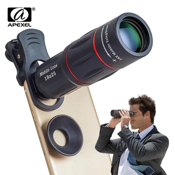 APEXEL 2 in 1 HD Optinis Universalus 18 X Artinimo Telefono Fotoaparato Objektyvas Su Trikoju 18x25 Monokuliariniai Kameros Lęšis visus Smartphone