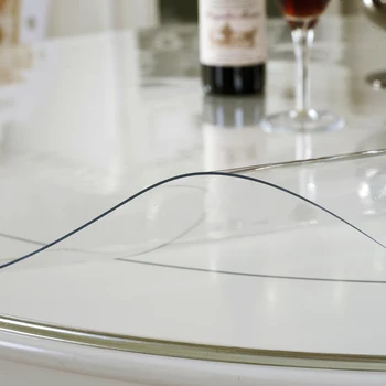 Apskritojo stalo Minkštas stiklas Skaidrus staltiesė atspari vandeniui naftos-įrodymas Turas viešbutis staltiesė PVC plastiko Kavos staliukas mat placemat