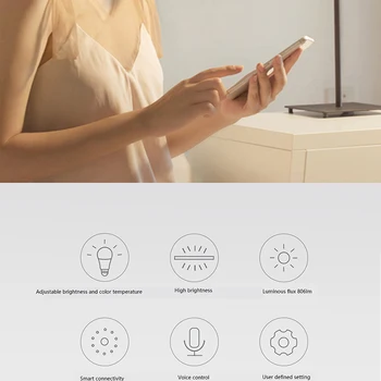 Aqara Smart LED Lemputės Zigbee 9W E27 2700K-6500K Baltos Spalvos Smart Nuotolinio Lemputė Šviesa Dirbti su Namų Rinkinys ir MI Home App 