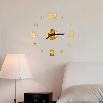 Arabiški Modernaus Dizaino Sieninis Laikrodis Akrilo Veidrodis Laikrodžiai Lipdukai Kambarį Priedai Dekoratyvinis Namas Laikrodis 