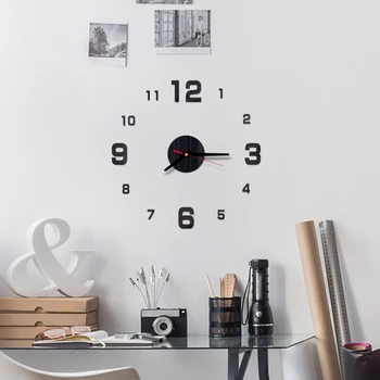 Arabiški Modernaus Dizaino Sieninis Laikrodis Akrilo Veidrodis Laikrodžiai Lipdukai Kambarį Priedai Dekoratyvinis Namas Laikrodis 