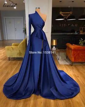 Arabų Tamsiai Mėlyna Garsenybių Suknelės 2020 Vieną Petį Dubajus Vakarines Sukneles Moterims Vakarėlis Oficialų Raudonojo Kilimo Suknelėmis, Vestidos