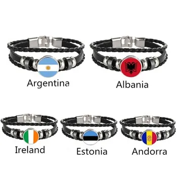Argentina Albanija Airija Andora, Estija Vėliavos Daugiasluoksnės Odos Apyrankė Mados Apyrankę Vyrų ir Moterų Papuošalai
