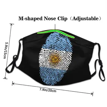 Argentinos Vėliava pirštų Atspaudų medžiaga veido kaukės, apsauginės mascarillas de tela lavables con filtro 