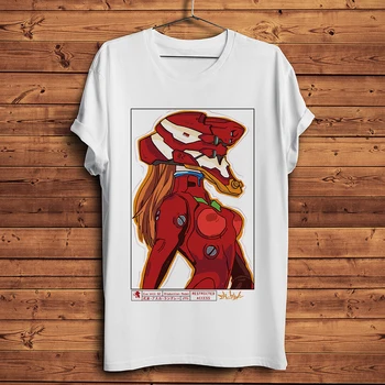 Asuka Langley Soryu juokingas anime marškinėliai homme manga trumpomis rankovėmis vyrams marškinėlius unisex eva 02 streetwear