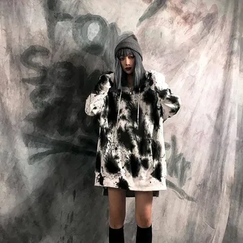 Atsitiktinis Rudenį Hoodie Moterų Gotikos Palaidinukė Korėjos Ulzzang Harajuku Ilgomis Rankovėmis Palaidinukė Juokinga Hip-Hop Hoodie Streetwear