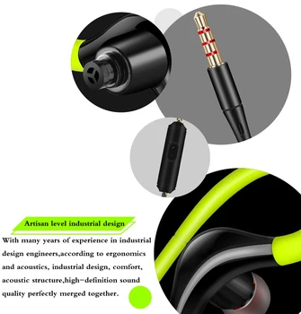 Atsparus vandeniui sporto ausinių lankelis FG008 laidinio veikia Stereo Bass ausinės su laisvų rankų mikrofonas smartfon žaidimų mp3