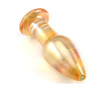 Aukso 9.5*3cm Mažas pyrex stiklo užpakalis analinis kaištis slim kristalų dildo Sekso produktai Stiklo Analinio Sekso žaisliukai Vyrams ir Moterims gėjų