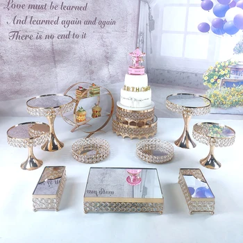 Aukso tortas stovėti nustatyti 5-17pcs kristalų cupcake dėklas torto įrankius, namų puošybai desertas stalo dekoravimo šalis Vestuvių Ekranas