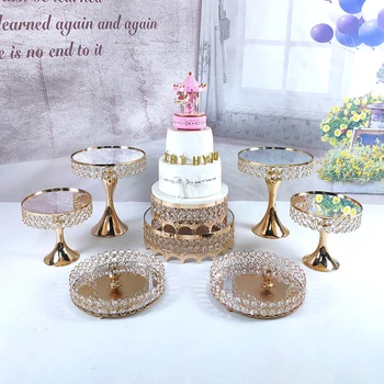 Aukso tortas stovėti nustatyti 5-17pcs kristalų cupcake dėklas torto įrankius, namų puošybai desertas stalo dekoravimo šalis Vestuvių Ekranas