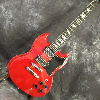 Aukštos kokybės elektrinė gitara, 7-styginiai elektrinė gitara, raudonmedis, raudona, individualų elektrinė gitara, aukščiausios kokybės