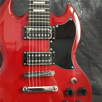 Aukštos kokybės elektrinė gitara, 7-styginiai elektrinė gitara, raudonmedis, raudona, individualų elektrinė gitara, aukščiausios kokybės