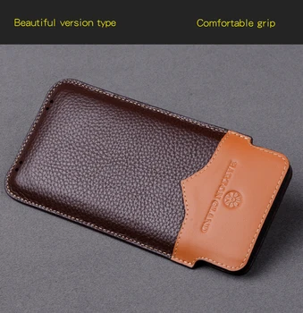 Aukštos kokybės natūralios odos Ličiai modelį ranka prisiūta Fhx-31K telefoną kišenėje 