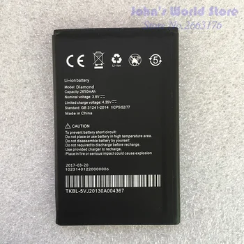Aukštos Kokybės UMI Diamond Baterija Išmanųjį telefoną Aukštos Kokybės 2650mAh Atsarginę Bateriją UMI Diamond X Smart Telefonas