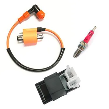 Aukštos kokybės Uždegimo Ritė + 6 Pin AC CDI 3-Elektrodas D8TC D8TJC žvakės CG 125 150 200 250 CC ATV DIRT BIKE naujas