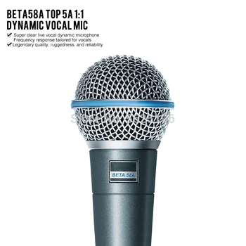 Aukščiausios kokybės grynas beta 58a dinaminis vokalinis mikrofonas karaoke Mike microfone 58 58A shure Beta58