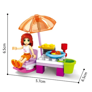 AUSINI saulės terasa Statyba Blokai Paplūdimio Skėtis Stalo Modelis, Žaislai Vaikams Mergaitėms Duomenys Plytų Kūrėjas Plastiko Vaikai Žaislais