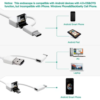 Ausų Valymo Endoskopą USB Vaizdo Ausies Šaukštas 5.5 mm 0.3 MP Mini Kamera, Android, PC Ausies pasirinkti Otoscope Borescope Priemonė Sveikatos Priežiūros