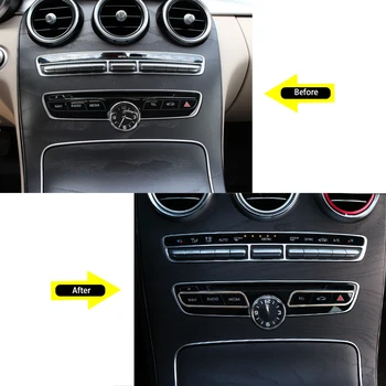 Automobilio Salono Aliuminio Lydinys Centrinis Kontrolės Multi-Function Mygtuką Padengti Apdaila Mercedes Benz E C Klasės W213 W205 GLC X253