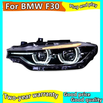 Automobilio stilius BMW 3 series F30 F35 Žibintai 2013-M. Dvigubo Spindulio Objektyvas Projektorius Visi LED priekiniai Žibintai Led DRL posūkių žibintas