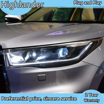 Automobilio Stilius Toyota-2017 Highlander priekinis žibintas LED Žibintų LED dinaminis posūkio signalas žibintų Priedai