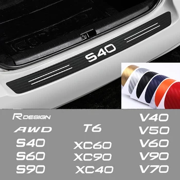 Automobilių Reikmenys Kamieno Galinis Bamperis 3D Anglies Pluošto Apsaugos Lipdukas, Skirtas Volvo S40 S60 S90 XC40 XC60 V50 V60 V90 T6 R Dizainu