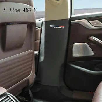 Automobilių Stiliaus Galinės sėdynės B ramstis Anti Kick Mygtukai Padengti Lipdukas bmw 5 Serija, G38 Odos Anti Nešvarus Kilimėlis Interjero Auto Priedai