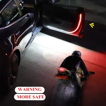Automobilių Vidaus Duris Sveiki atvykę Šviesos diodų (LED) Saugos Įspėjimas Strobe Signalo Lemputė Juostelės 120cm atsparumas Vandeniui 12V Auto Dekoratyvinis Aplinkos Šviesos