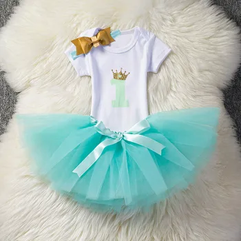Baby Princess 1st Birthday Party Dress Naujagimių Vienaragis Krikšto Komplektai Kūdikiams Tutu Suknelė Bamblys Mergaičių Drabužiai, Kūdikių gimimo 1