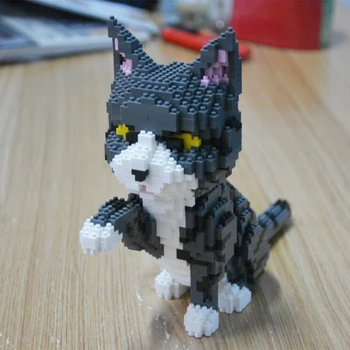 Balody 16038 persų Katės Pilkos spalvos Kačiukas Gyvūnų 1190pcs 3D Modelį 
