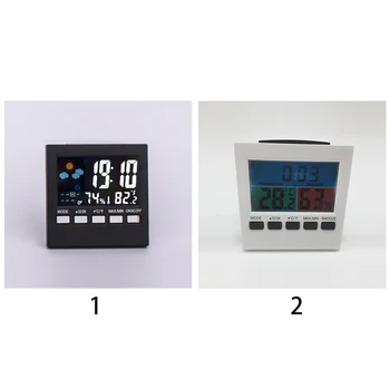 Balso Kontrolė LCD Ekranas Termometras Laikrodžiai Patalpų Drėgmės Stebėti, Elektroninis Skaitmeninis Displėjus, Temperatūros Žadintuvas Kalendorius