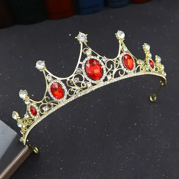 Baroko Derliaus Crystal Crown Moterų Rožančiai Vestuvių Nuotakos Plaukų Aksesuarai PatyTiara Headpieces Tocados Para Novia Už Suknelę