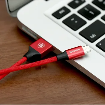 Baseus Micro USB kabelis 2A Greitas Duomenų Sinchronizavimo įkrovimo kabelis Samsung 