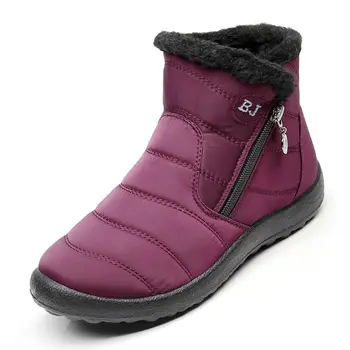 Batai moterims winter boot 2021 naujų vandeniui pusėje užtrauktukas batai moteriška šilta pliušinis suapvalinti tne sniego batai moterims, batai, plius dydis