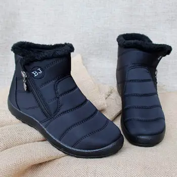 Batai moterims winter boot 2021 naujų vandeniui pusėje užtrauktukas batai moteriška šilta pliušinis suapvalinti tne sniego batai moterims, batai, plius dydis