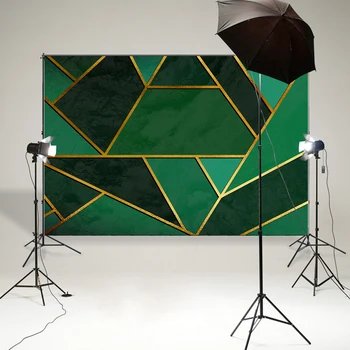 BEIPOTO Anotacija plakatas su aukso linijų ir žalios geometrinis modelis fone fotografijos backdrops photo booth rekvizitai B-864