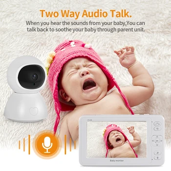 Belaidžio 5.0 Colių Spalvotas Ekranas 1080P Vaizdo Kūdikio stebėjimo Kamera Temperatūra Judesio Aptikimo Kūdikių Telefonas Wifi Auklės Kamerą