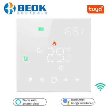 Beok Tuya Smart Gyvenimo Wifi Termostatas Elektros/Vandens Grindų Šildymo Namo Temperatūros Reguliatorius Darbui su Alexa 
