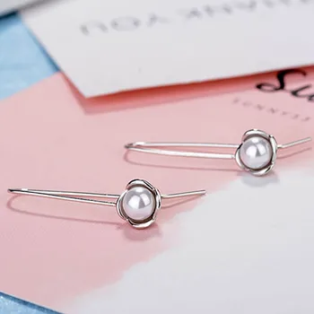 BIJOX ISTORIJA madinga 925 sterlingas sidabro auskarai su natūralių gėlavandenių perlų lašas auskarai moterų vestuves pokylių dovana